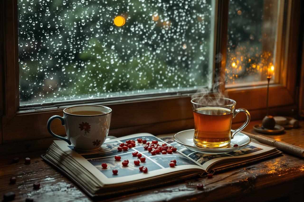 雨天的正确打开方式：红枣姜茶与旧相册